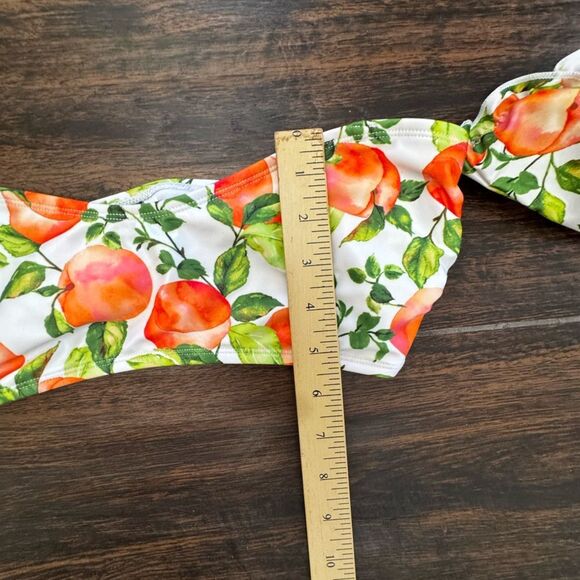BCBG Paris Peach Print Off-Shoulder Bikini sz M - Picture 5 of 9